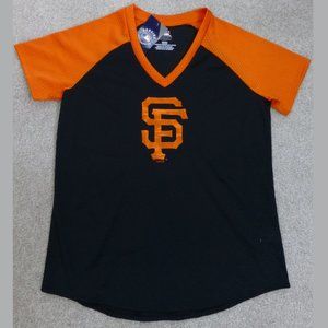 San Francisco Giants Women's Black & Orange V-Neck Tee